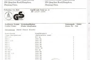 GS CERTIFICATE